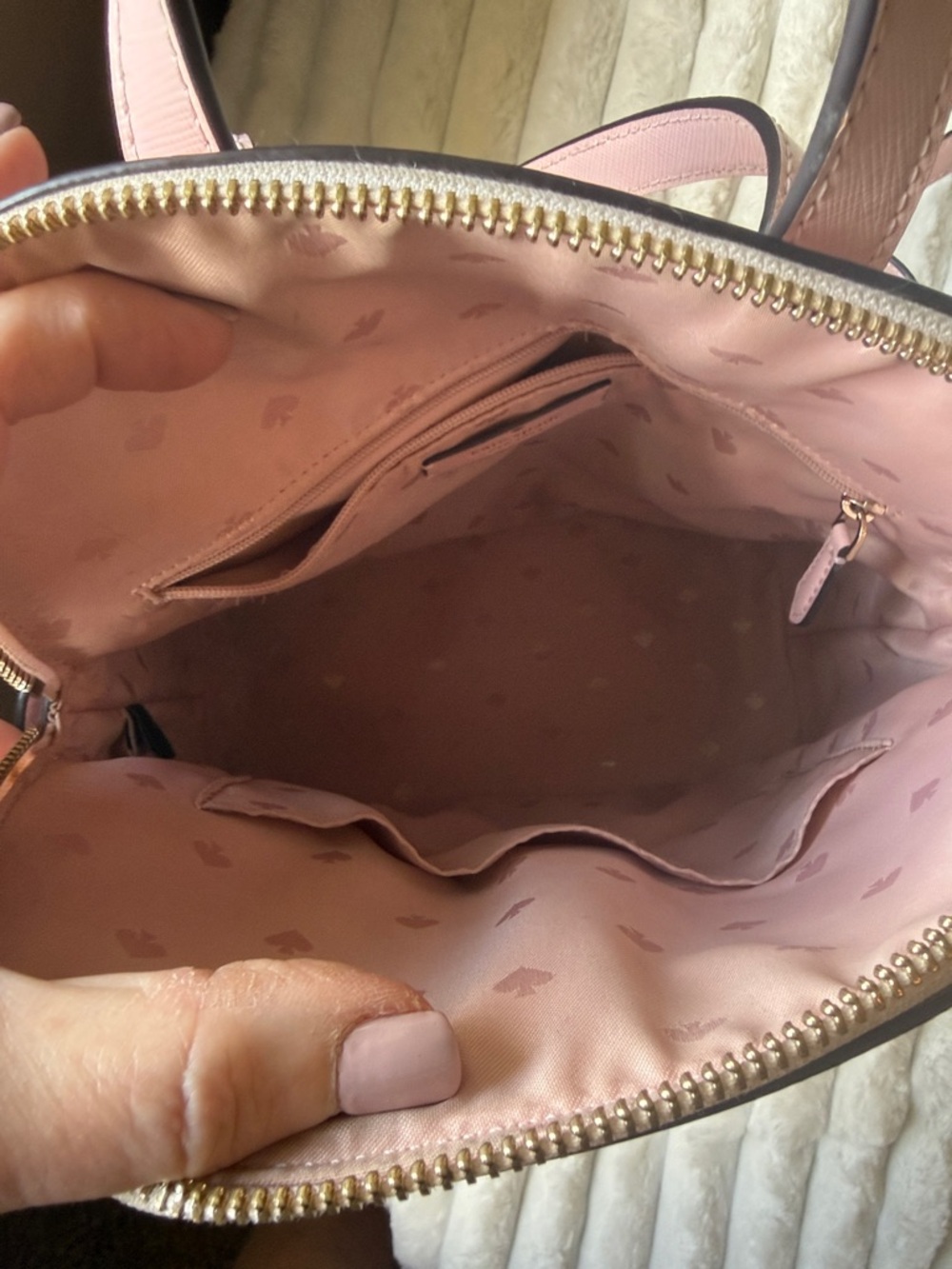 Kate Spade Pale Pink Saffiano Leather Backpack Excellent Condition - Picture 5 of 9